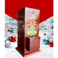 Lotus pattern wooden incense holder with slot for super convenient lighter lighter lighter lighter b