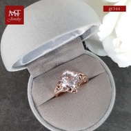 MT แหวนพลอยแท้ อเมทิสต์ (Amethyst) ตัวเรือนเงินแท้ ชุบทองโรสโกลด์ (Rose Gold Plated) Natural Gemstone Silver Ring (gr344) ไซส์ : 60 MT Jewelry (มณีธารา)