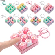 CHERRY3WK Fidget Keychain, Cat's  Shape 9Keys Keyboard Clicker Toy, Relaxing Relief Stress DIY Keybo