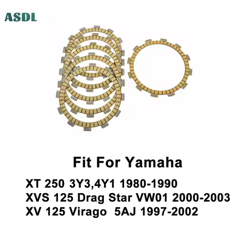 Motorcycle Friction Clutch Plate Kits 6pcs For Yamaha XT 250 3Y3 4Y1 1980-1990 XVS 125 VW01 2000-200