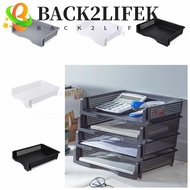 BACK2LIFEK Stackable File Rack, Desktop Organizer Papers Rack A4 File Storage Tray, Fashion File Org