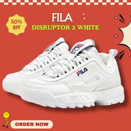 รองเท้าผ้าใบ FILA Disruptor 2 white รองเท้าผ้าใบฟิลา สีขาว หญิง เพิ่มความสูง