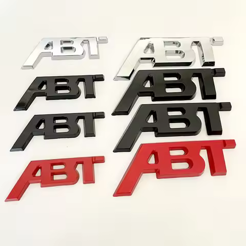 3D Metal ABT Logo Letters Car Emblem Badge For Audi A5 A7 A1 SQ5 TT RS6 RS3 Q7 Q5 Q8 A3 VW Golf 7 AB
