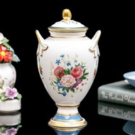 限量英國製Minton明頓1995豐饒盛綻歐式宮廷水果花卉骨瓷花瓶寶瓶