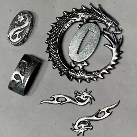 Wonderful A Set Dragon Theme Tsuba+Menuki+Kashira for Real Japanese Samurai Sword Katana/Wakizashi/T