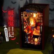 Booknook Bloodsucker Note TL9 with Light 3D Wooden Puzzle Book Nook DIY Miniature Dollhouse Bookend