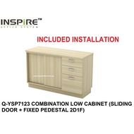 EXORA SERIES Q-YSP7123 COMBINATION LOW CABINET (SLIDING DOOR + FIXED PEDESTAL 2D1F)