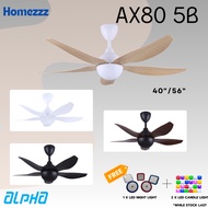 ALPHA AlphaFan - AX80 5B 40 Inch 56 Inch DC Motor Ceiling Fan with 5 Blades (8 Speed Remote)