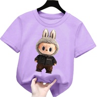 atasan kaos anak cewek/cowok gambar labubu monster 1-12tahun lengan pendek k.188