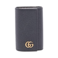 【二手】Gucci GG Marmont 六環鑰匙包 435305 黑色皮革 GG Marmont 六環鑰匙包 女士 二手 A