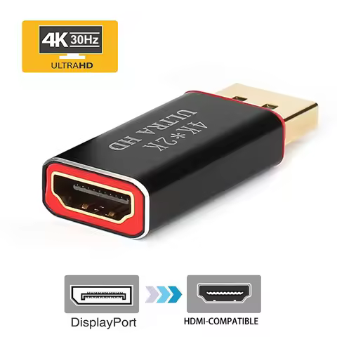 4K Display Port to HDMI-Compatible Adapter Male to Female DP to HDMI-Compatible Video Audio HD Cable