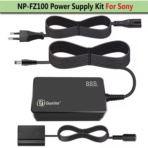 NP-FZ100 AC Power Adapter FZ100 DC Coupler Dummy Battery Kit for Sony Alpha A7 III A6600 A7C FX3 A7R