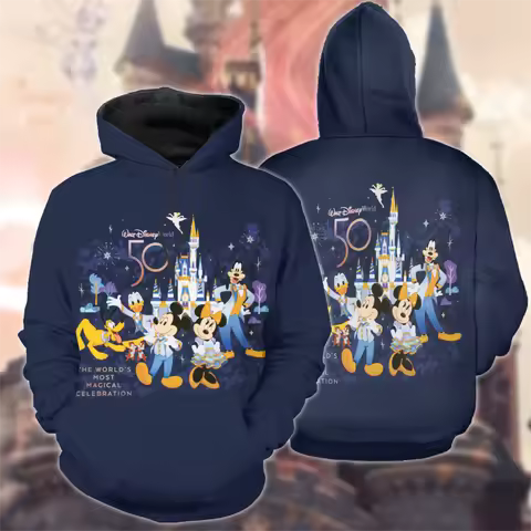 2022 New Walt Disney World 50th Anniversary 50 Magic Years Walt Disney 1971-2021 Unisex Hoodie Gift