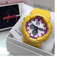 Casio Baby-G BA-120-9B Sporty Fashion Ladies Analog Digital Yellow Resin Watch