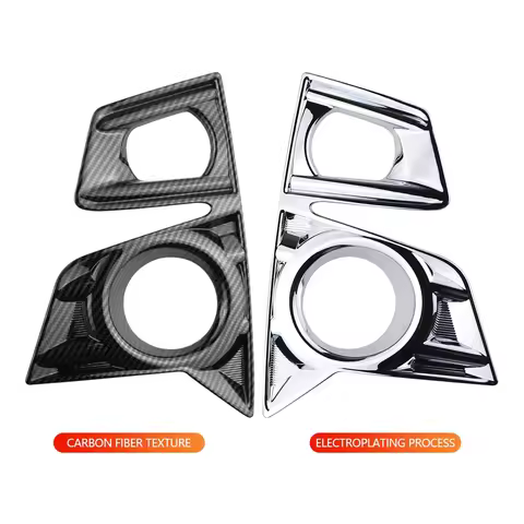2PCS Carbon Fiber/Chrome Car Front Fog Light Lamp Cover Trim For Isuzu D-Max Dmax 2021 2022 2023 Acc