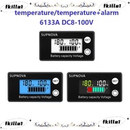 FKILA Voltmeter, DC 8V-100V Lithium Battery Capacity Level Indicator, Professional LiFePO4 High Prec