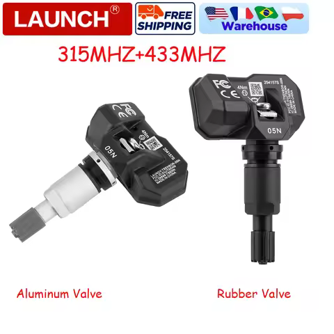 New Black Metal Valve]LAUNCH X431 TSENSOR-05 TPMS Sensor 315MHz/433MHz Dual Frequency Screw-in Adjus