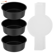 3Pcs Round Cake Baking Tin 6 Inch Carbon Steel Cake Baking Pan Mold with 100 Baking Paper SHOPSKC976