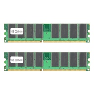 Eleganthome 2Pcs 1GB DDR Laptop Desktop Memory RAM 400Mhz PC-3200 2.6V 184Pin for