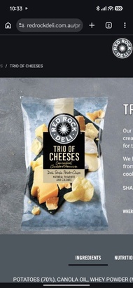 Red Rock Deli Trio of Cheeses 薯片