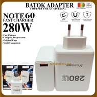 Batok Adapter For RLM NOTE 60 280W Fast Charger Adapter Charger Head USB-A Port Fast Charging