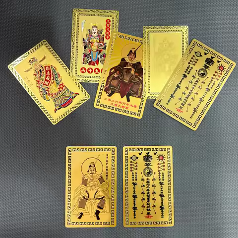 User-Friendly 1/2/4pcs Tai Sui Amulet Card 2026 General Wen Zhe Prayer Gold Card Chinese Taoism Exor