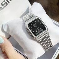 (ถูกที่สุด) นาฬิกาผู้หญิงผู้ชาย 2ระบบ ควอตซ์ดิจิตอล นาฬิกาcasio (กันน้ำ) สายเหล็ก นาฬิกาคาสิโอ้ สายแสตนเลส RC608
