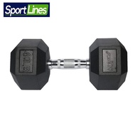 ATHLETICO RUBBER HEXAGON DUMBBELL 40LB
