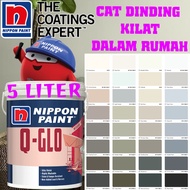 NIPPON PAINT Q GLO 5 LITER INTERIOR SHEEN WASHABLE PAINT /CAT DINDING DALAM KILAT BOLEH LAP/CUCI ( G