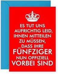 Central 23 60th Birthday Card - 'Fifties Now Are Officially Over' - Funny Birthday Cards for Men and