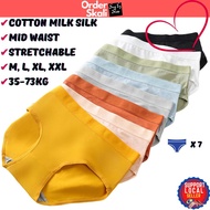 7pcs Woman Underwear Spender Perempuan Seluar Dalam Panties Women Mid Waist Set Wanita Woman Silk Sp