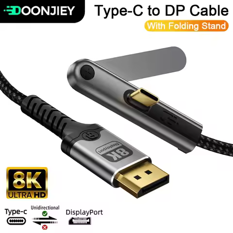DOONJIEY USB C to DisplayPort 1.4 Cable 8K@60Hz Type C to DP Mobile Phone Holder Video Cord For Thun