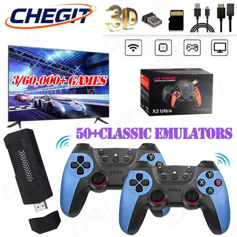 X2 UItra 4K Retro Game Stick 3/60000+ Games 32/256GB Wireless Control Handheld Video Game Console fo