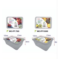 (10 PCS) NISO Rectangular Disposable Plastic Food Container / Kotak Durian PP750-10S PP1000-10S