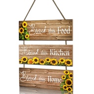 🚓Wall Decoration and Hanging Decoration SUNFLOWER Wooden Board Decorative Home Wall Decoration Wooden Hanging Kitchen 00