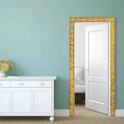 Self Adhesive Mirror Waist Line 3D Design Creative Pattern Acrylic Wall Stickers Edge Strip Acrylic 