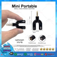 3.5mm Y Jack Connector / AUX Splitter Audio Headset & Microphone 