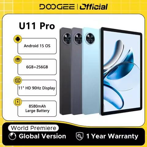 Global Version DOOGEE U11 Pro Android 15 Tablet 30GB(6+24) 256GB 11" HD 90Hz Display 8580mAh Battery