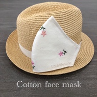 Cotton Embroidery face mask , handmade face mask ,nose wire adjustable mask .