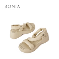 Bonia Beige Guistina Wedge Sandals | Kasut Sandal
