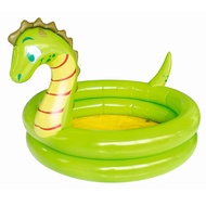 Kid's 2-Ring Dinosaur Inflatable Kiddie Swimming Pool, Outdoor Summer Backyard Water Play, Toddler's