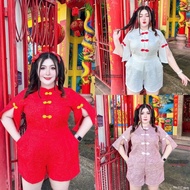 Chubby Girl Set Of Clothes For Women Auntie's Chinese New Year Bell Sleeves Bust 38 40 42 44 46