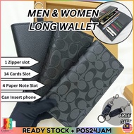 Coach Long Wallet Men Wallet Long for Men Beg Duit Lelaki Panjang Coach Dompet Lelaki  Panjang Kulit