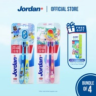 Jordan | Step 3 Kids Toothbrush | Age 6-9 Years | Soft Bristles (Bundle of 4)