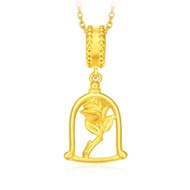 CHOW TAI FOOK Disney Princess 999 Pure Gold Charm: Beauty &amp; The Beast - Rose in Glass R19832