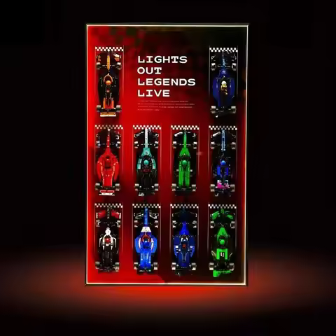 For Lego 77242 Display Box, Blind Box, Building Block Model Car, Storage Box, LEDMirror Wall-mounted