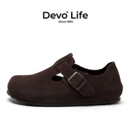 Devo Life | รองเท้าลำลองแฟลตหนังสักหลาดกันลื่น
