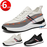 Men's Chunky Sports Oxford Elevator Shoes 6cm Height Increase Lift Leather Elevator Sneakers