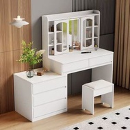櫻桃傢俱 - 伸縮梳妝台可隱藏妝鏡收納收納一體化現代臥室化妝台儲物櫃