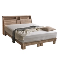 [特價]KIKY 甄嬛可充電二件床組 單人加大3.5尺(床頭箱+高腳六分床底)雪松色